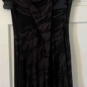 Heyne Bogut Black and purple cowl neck dress